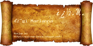 Égi Marianna névjegykártya